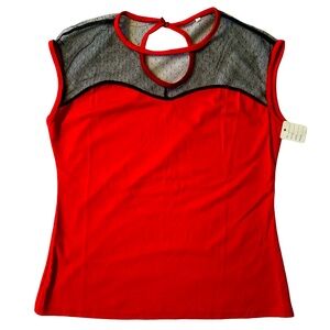 $10 Deals! Women’s Boutique Red & Black Sleeveless Top XL
